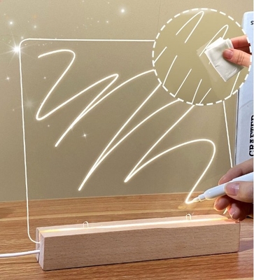 خرید DIY آکریلیک یادداشت پاک کننده LED نور نمایش ایستاده با قلم نوشتن گرم چراغ شب سفید online manufacture