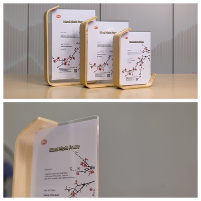 خرید سفارشی شفاف شفاف 8x10 L شکل آکریلیک تصویر فریم با پایه چوبی online manufacture