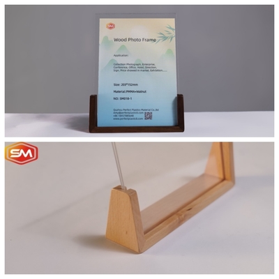 خرید A4 شفاف صفحه نمایش شفاف آکریلیک قاب عکس با پایه چوبی online manufacture