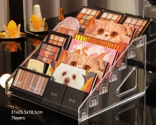 چند لایه شفاف PS آکریلیک جعبه آرایش نمایش جعبه آرایش ساز جعبه ذخیره سازی