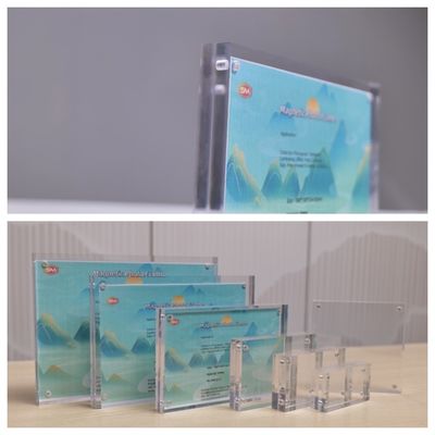 سفارشی 4x6 5x7 دو طرفه تصویر مغناطیسی آکریلیک قاب عکس مغناطیسی