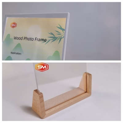 قاب عکس آکریلیک شفاف با پایه چوبی سازگار با محیط زیست تراکم 1.20g / cm3