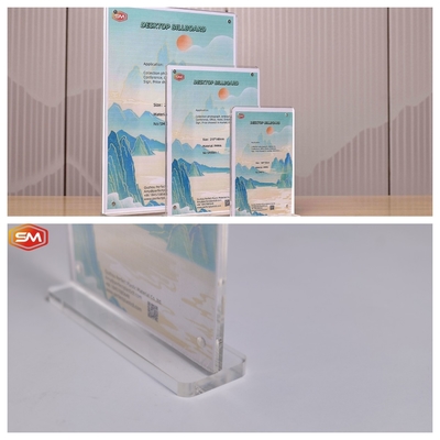 نگهدارنده تابلو آکریلیک شکل 2.5mm T گرد با استند نمایش مغناطیسی